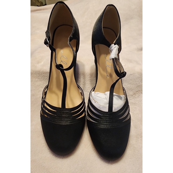 New Ellie Lucille Satin Dance Heels Black Size 10 - Picture 3 of 13